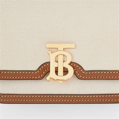 burberry mini two-tone canvas and leather tb bag|burberry mini crossbody bag.